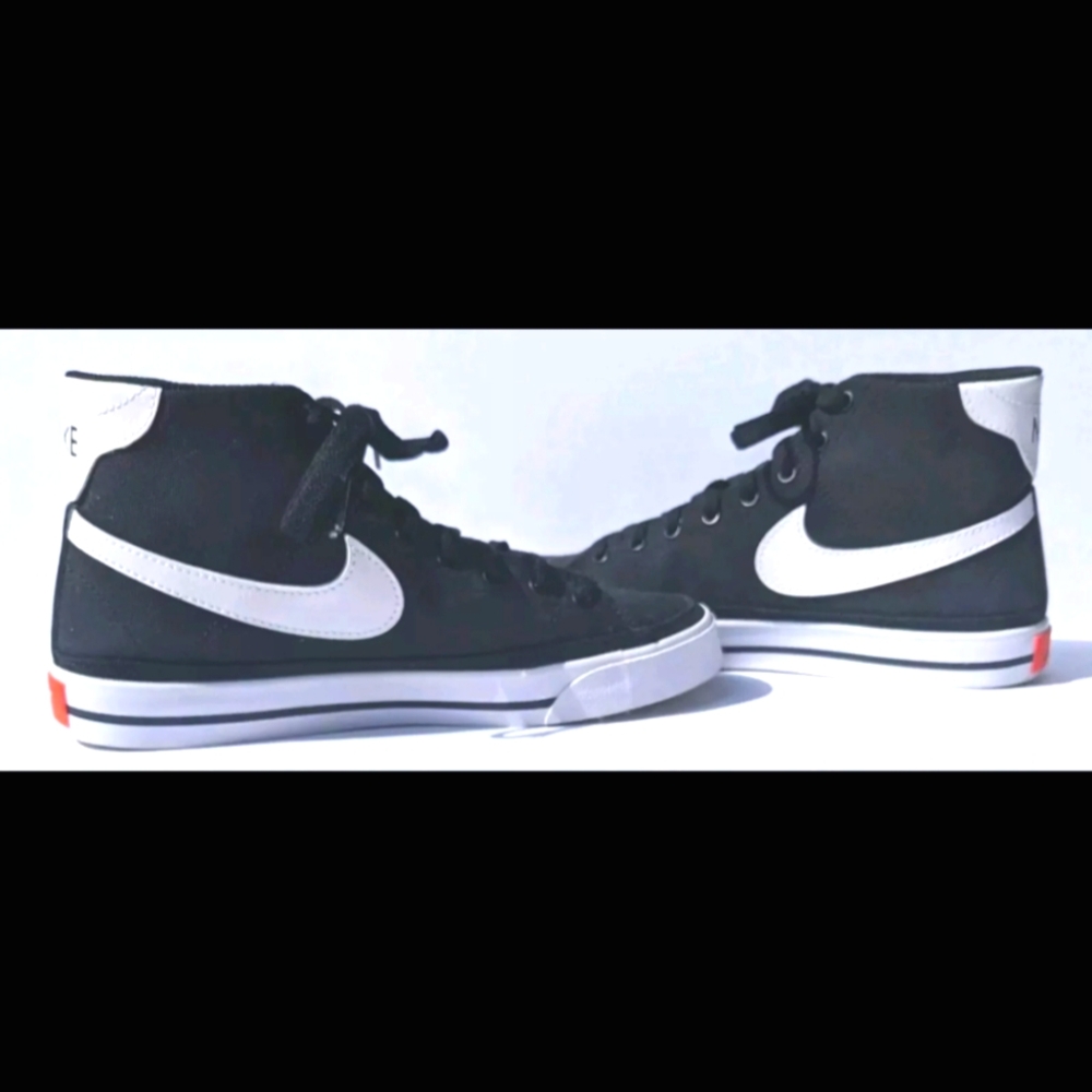 Nike Women's Court Legacy Canvas Mid Black Sneakers Size 8.5